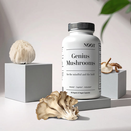 Genius Mushrooms bottle - a nootropic complex for cognition immunity and antioxidant