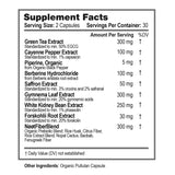 Supplement Facts label showing ingredients of NOOT Lean Life: Green Tea (EGCG), Gymnema, Forskohlii, White Kidney Bean, Berberine, Saffron, Cayenne Pepper, Piperine.